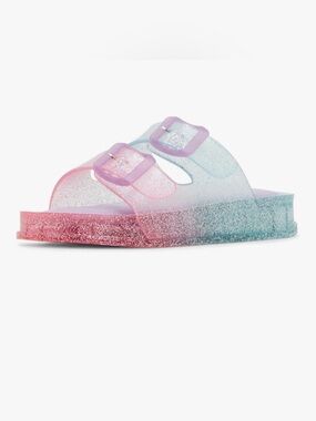 Steve Madden Kids Glitter Ombre Slide Lolli Sandals in Pink & Blue 4